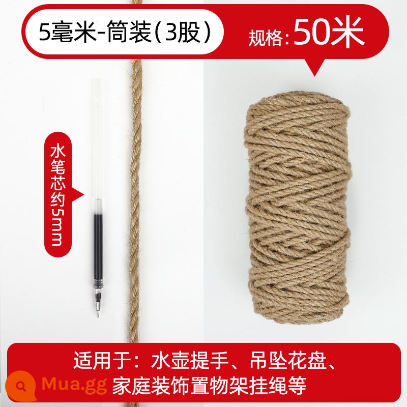 Dây Sisal đi kèm handmade DIY chất liệu dày bện dây bện mèo gãi leo khung dây trang trí ống nước ảnh treo tường - Dây gai dầu 4 mm 50 mét [quà tặng]