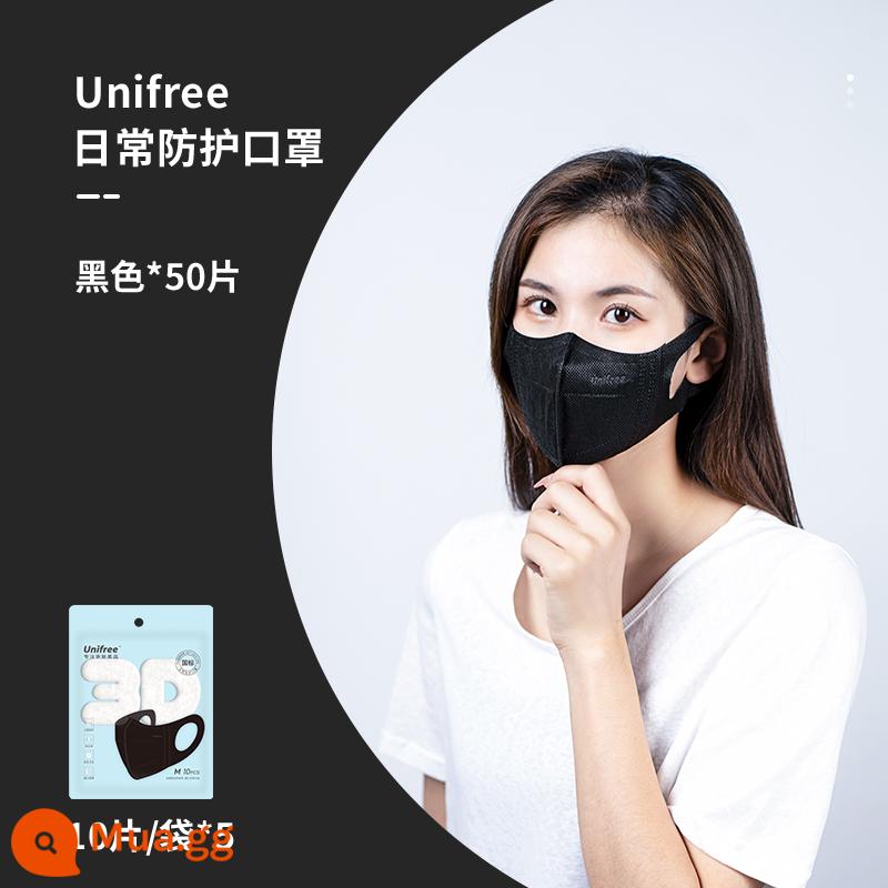 Unifree3D Mặt nạ bảo vệ ba chiều màu hồng - Đen Đen size M 50 cái