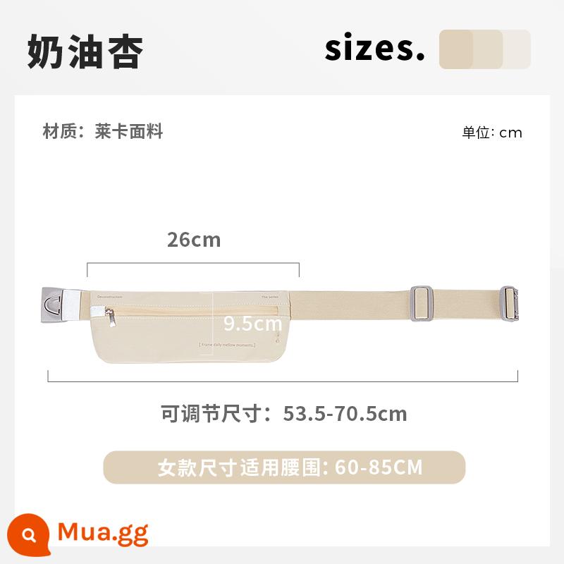 Chạy túi điện thoại di động túi đeo thắt lưng thể thao nữ túi nhỏ tập thể dục 2023 thiết bị đặc biệt ngoài trời mới hiện vật chống trộm cá nhân - Cream Apricot-[Thoáng khí và nhẹ] 7,2 inch, giắc cắm tai nghe chống nhăn