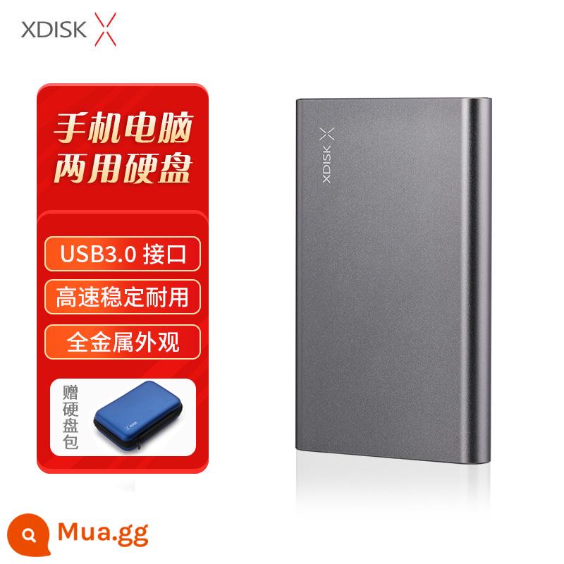 XDISK đĩa nhỏ đĩa cứng di động 1tb điện thoại di động máy tính 2t đĩa cứng tốc độ cao 500g đĩa cơ thể rắn được mã hóa 320g - Model kim loại X9Plus-[space grey] đi kèm túi đựng ổ cứng