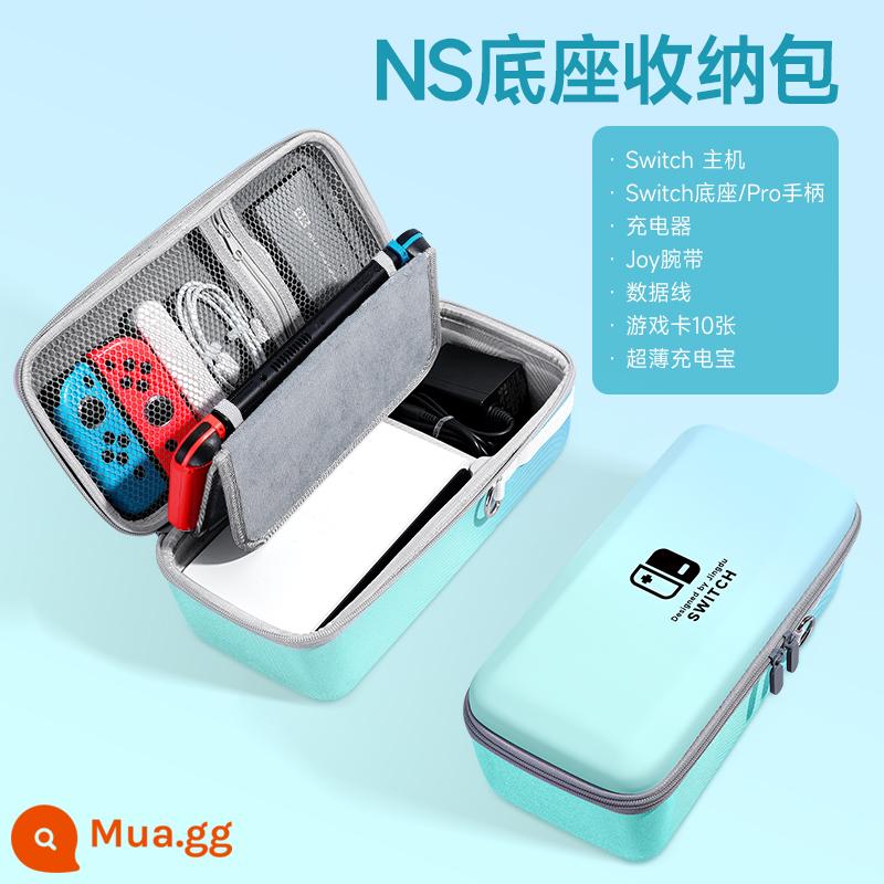 Switch sạc túi đựng Vỏ bảo vệ switcholed Nintendo dung lượng lớn tay cầm chơi game ns hộp cassette máy chủ màn hình oled vỏ cứng switchlite trọn bộ phụ kiện hộp tay cầm - Mẫu chân đế công tắc [gradient xanh nhạt và xanh lục ✦ có thể lắp đặt với bộ sạc + đế] đi kèm với miếng dán + nắp