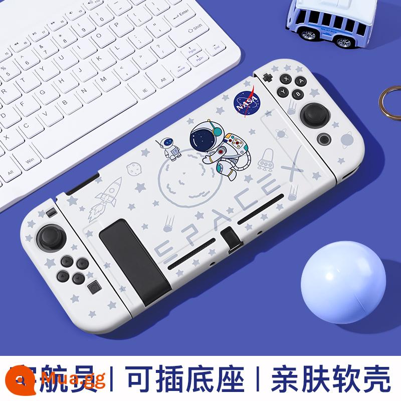 Vỏ bảo vệ Switcholed của Nintendo Công tắc đế có thể cắm được Vỏ tay cầm OLED Phụ kiện máy trò chơi OLED Phụ kiện NS pha lê trong suốt Vỏ silicon mềm Túi đựng vỏ cứng hai mảnh Bộ đầy đủ - Vỏ mềm chuyển đổi bằng silicon✦Astronaut✦Phim + nắp miễn phí