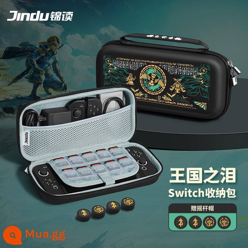 Jindu Jemdo Túi lưu trữ Nintendo switch Zelda Kingdom Tears Vỏ bảo vệ switcholed có thể chứa bộ sạc cứng dung lượng lớn túi ns tay cầm phụ kiện siwch hộp thẻ trò chơi - [Tears of the Kingdom] Mẫu sạc Switch/OLED ★ đi kèm mũ vuốt mèo √ chân đế tích hợp