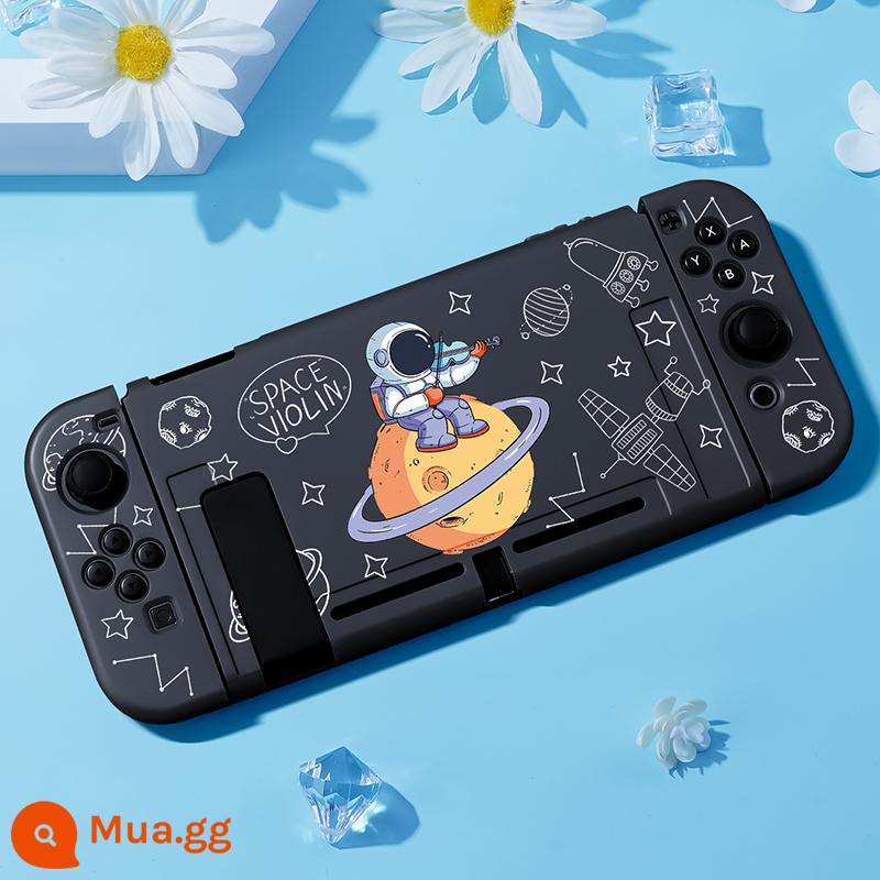 Nintendo Switch Vỏ bảo vệ NS áo khoác silicon có thể được chèn bằng vỏ dưới vỏ sò mềm mại có thể xử lý phụ kiện OLED OLED. - Hộp mềm nâng cấp mới của Switch ✦ Space Violin ✦ Phim + nắp miễn phí √