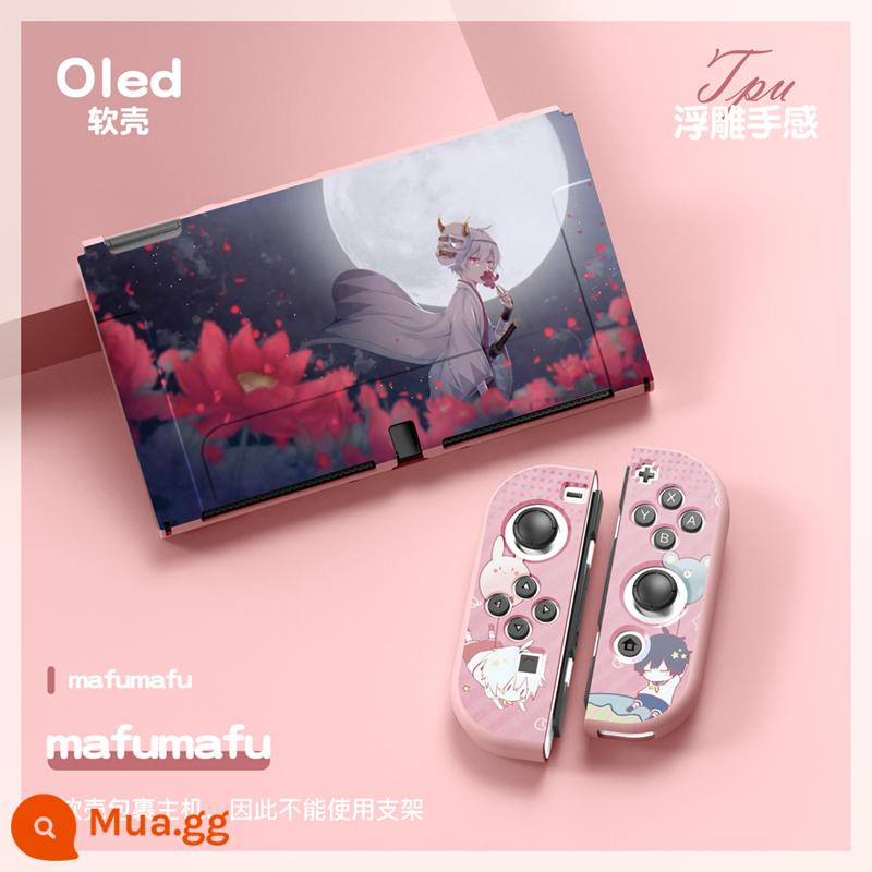 60 Công tắc tùy chọn OLED Protect Sleeve Soft Shell Silicone Anime Chủ đề NS Bộ bảo vệ bộ đặc biệt - OLED màu xám nhạt(mafumafu)