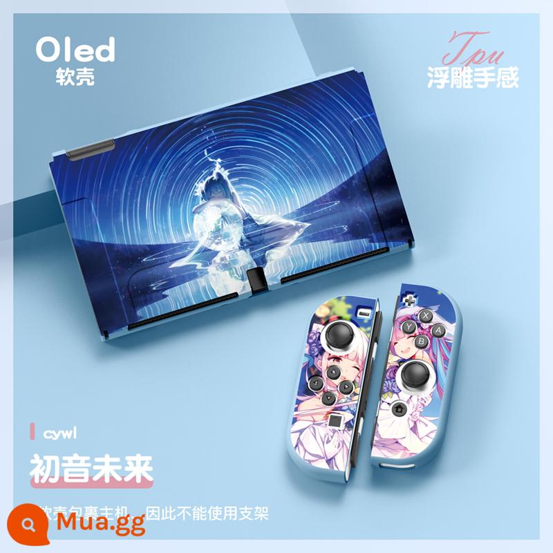 60 Công tắc tùy chọn OLED Protect Sleeve Soft Shell Silicone Anime Chủ đề NS Bộ bảo vệ bộ đặc biệt - OLED màu đỏ hồng (Hatsune-Starry Sky)