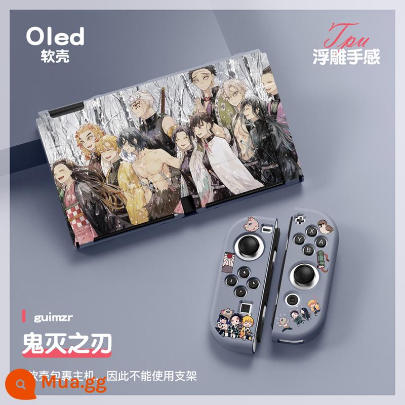 60 Công tắc tùy chọn OLED Protect Sleeve Soft Shell Silicone Anime Chủ đề NS Bộ bảo vệ bộ đặc biệt - OLED (Sát quỷ: Kimetsu no Yaiba - Yukiten)