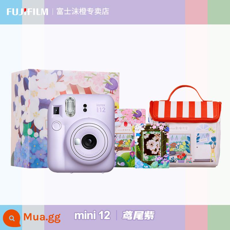 Máy ảnh ngắm và chụp Fuji mini12 chụp ảnh tức thì mẫu sinh viên giá rẻ gói giấy ảnh nâng cấp mini 11 - mống mắt màu tím