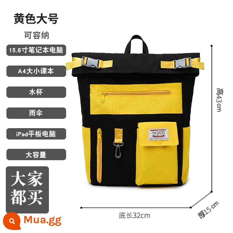 Schoolbag Nữ Sinh Viên Đại Học Dung Tích Lớn Ba Lô 2023 Mới Niche Notebook Máy Tính 14 Inch Túi Bé Gái Ba Lô - 8725 màu vàng cỡ lớn