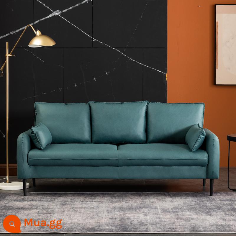 Bắc Âu căn hộ nhỏ công nghệ vải sofa nhỏ đôi ba người phòng khách ánh sáng sang trọng đơn giản giặt miễn phí cửa hàng quần áo căn hộ internet người nổi tiếng - Vải công nghệ xanh đậm-9 (tặng kèm gối)