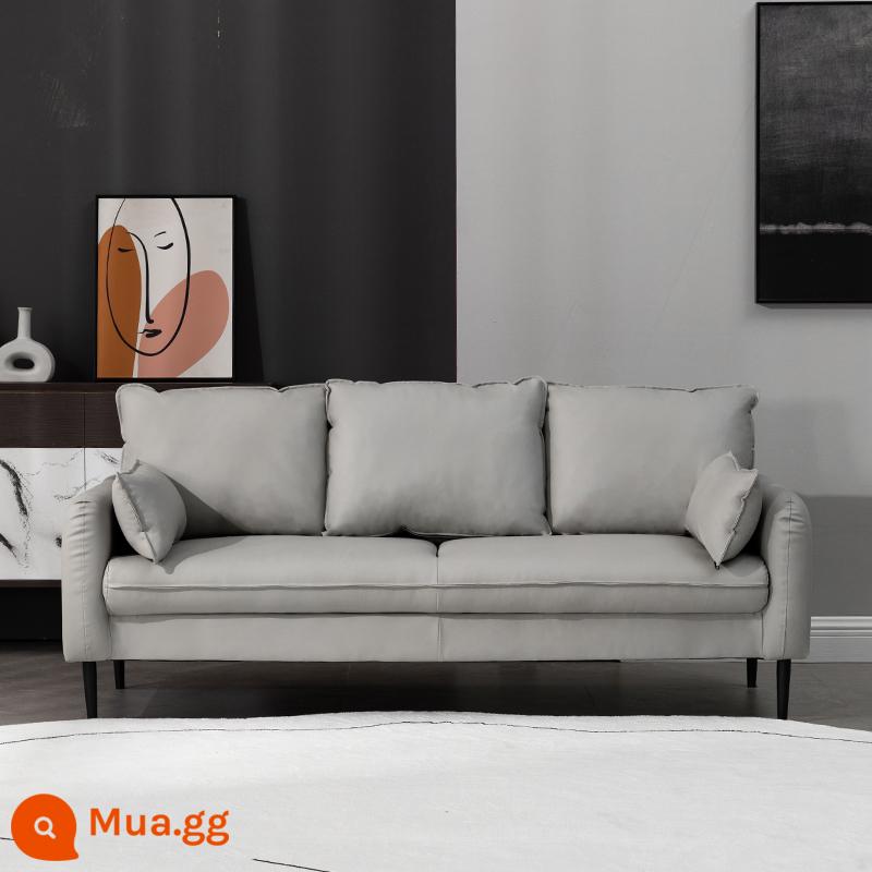 Bắc Âu căn hộ nhỏ công nghệ vải sofa nhỏ đôi ba người phòng khách ánh sáng sang trọng đơn giản giặt miễn phí cửa hàng quần áo căn hộ internet người nổi tiếng - Da màu be 553-10PU (có gối)