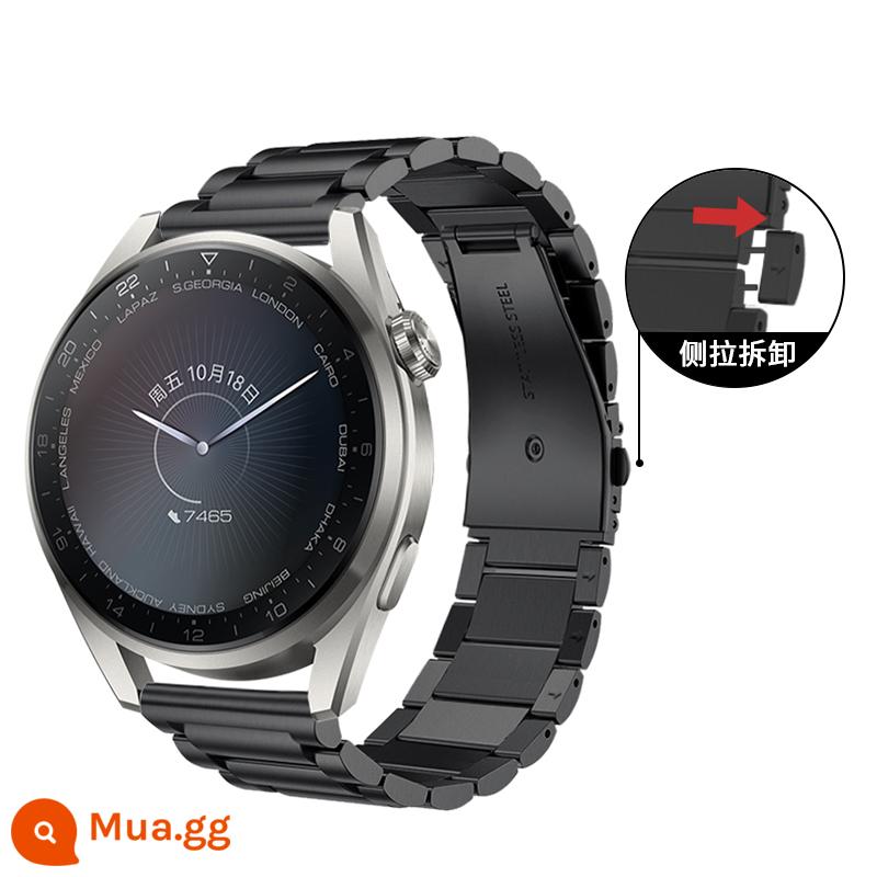 Thích hợp cho đồng hồ Huawei gt3pro Dây đeo Milanese watch3 kim loại hút nam châm gt2 đai thép á hậu vinh quang ma thuật2 dây đeo cổ tay chuỗi đồng hồ e Vitality pro thanh lịch gspro summer new - Đen [đai thép tháo nhanh ba hạt]