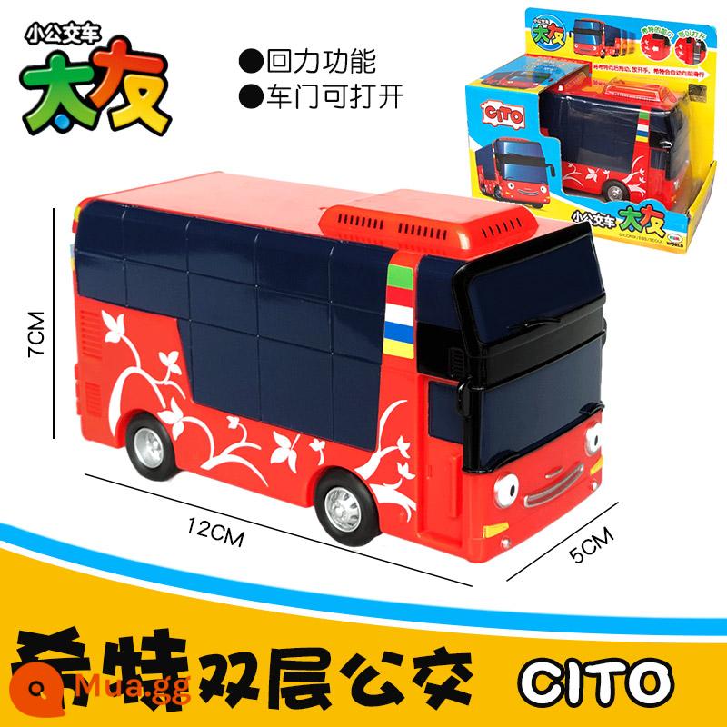 TAYO Little Taiyou Bus Quán tính Trẻ em Bé trai Gianni Leni Nhà để xe trung tâm Bộ tòa nhà - Phiên bản nhập khẩu Hàn Quốc [Tấn công xe buýt 2 tầng]