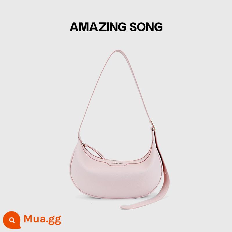 Dòng túi nửa mặt trăng Amazing Song thiết kế thích hợp túi Messenger xách tay một vai dành cho nữ - Vừa [bột đào]