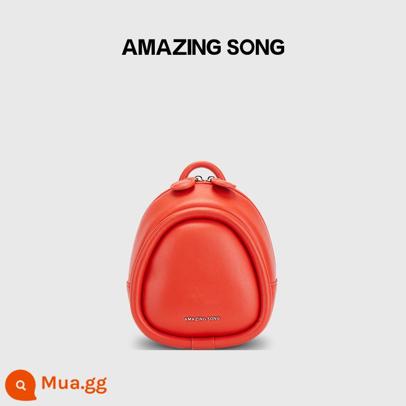 Amazing Song mini mềm mại ba lô đeo vai châu Âu nữ 2022 new niche ba lô nhỏ túi đơn giản - Ba lô châu Âu mềm mại mini [Đỏ năm mới]