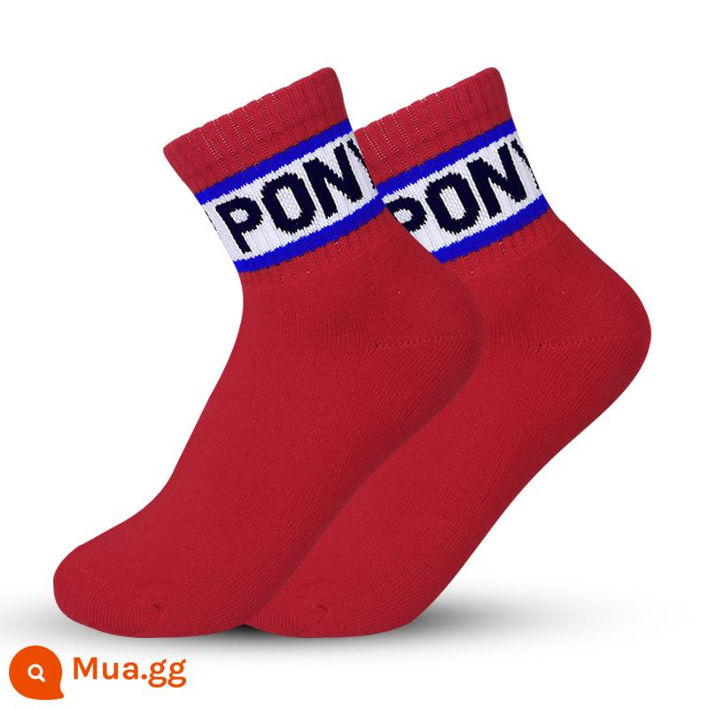 Pony Rainbow Pony Sports SOCKS TRẺ E - Kiểu 010-Đỏ 1 đôi [Size trẻ em 33-38]