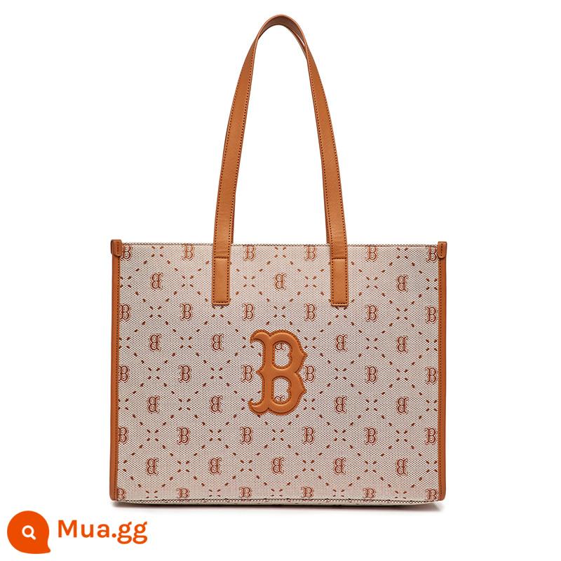 MLB Chính Thức Cặp Đôi Nam Nữ Retro Lão Thị Túi Tote Cổ Đa Năng Xu Hướng 23 Mùa Xuân Mới ORL01 - Boston Red Sox/Nâu