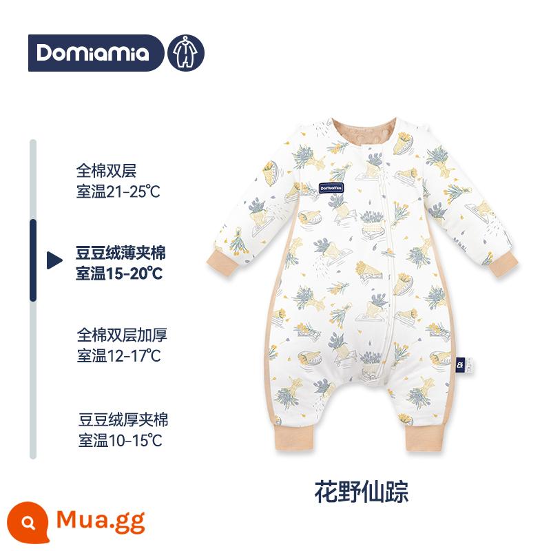 Túi ngủ mùa đông cho bé Domiamia 2 tầng trẻ em Bộ đồ ngủ cotton dày dặn nhiệt độ không đổi chăn chống đá - Phần 2 - Xứ sở hoa dại - Beanie Velvet Thin Quilting (nhiệt độ khuyến nghị 15-20oC)