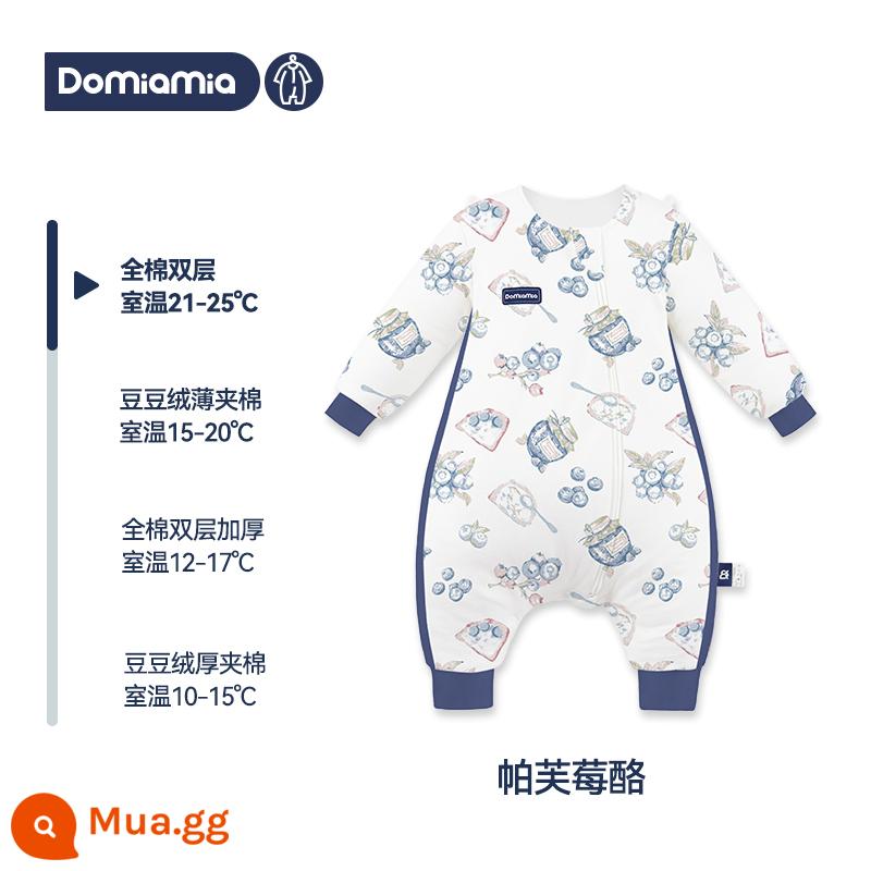 Túi ngủ mùa đông cho bé Domiamia 2 tầng trẻ em Bộ đồ ngủ cotton dày dặn nhiệt độ không đổi chăn chống đá - Phần 2 - Phô mai Pavlova - bông gòn hai lớp (nhiệt độ khuyến nghị 21-25oC)