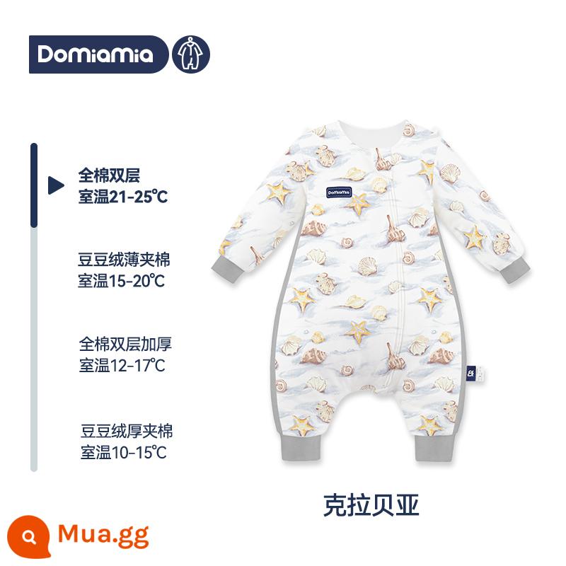 Túi ngủ mùa đông cho bé Domiamia 2 tầng trẻ em Bộ đồ ngủ cotton dày dặn nhiệt độ không đổi chăn chống đá - Phần 2 - Krabeya - bông hai lớp (nhiệt độ khuyến nghị 21-25oC)