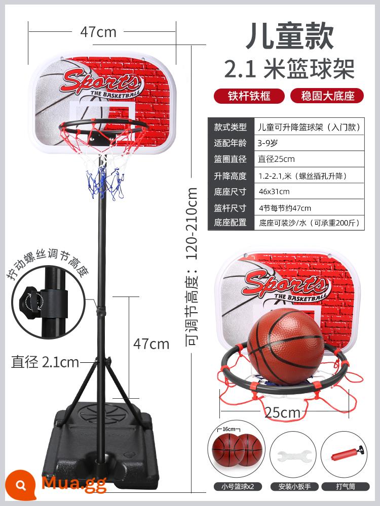 Giá đỡ bóng rổ có thể tháo rời học sinh tiểu học trong nhà khung bóng rổ tiêu chuẩn ngoài trời trường trung học cơ sở phục hồi giỏ chụp tại nhà của trẻ em - [Mẫu khuyến mãi] 2,1m kèm 2 quả bóng, thích hợp cho trẻ nhỏ chơi với bóng nhỏ