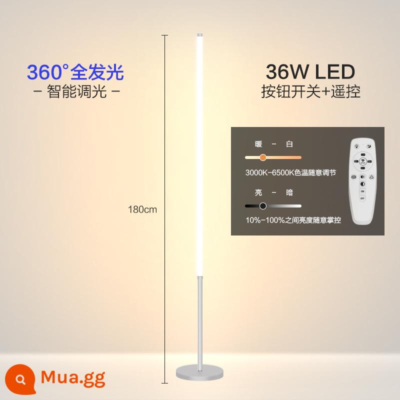 Đèn Sàn Ins Bắc Âu Đơn Giản LED Phòng Khách Phòng Ngủ Dọc Đèn Bàn Đèn Cạnh Giường Ngủ Góc Đèn Bảo Vệ Mắt Khí Quyển Đèn - Loại F 180CM-màu trắng-loại điều khiển từ xa-36W