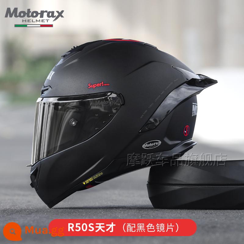 MOTORAX Morex R50S Một Đầu Máy Xe Lửa Mũ Bảo Hiểm Full Mũ Bảo Hiểm Nam Nữ Đuôi Lớn Gió Xuân Xe Bốn Mùa - Thiên tài [Gương đen]