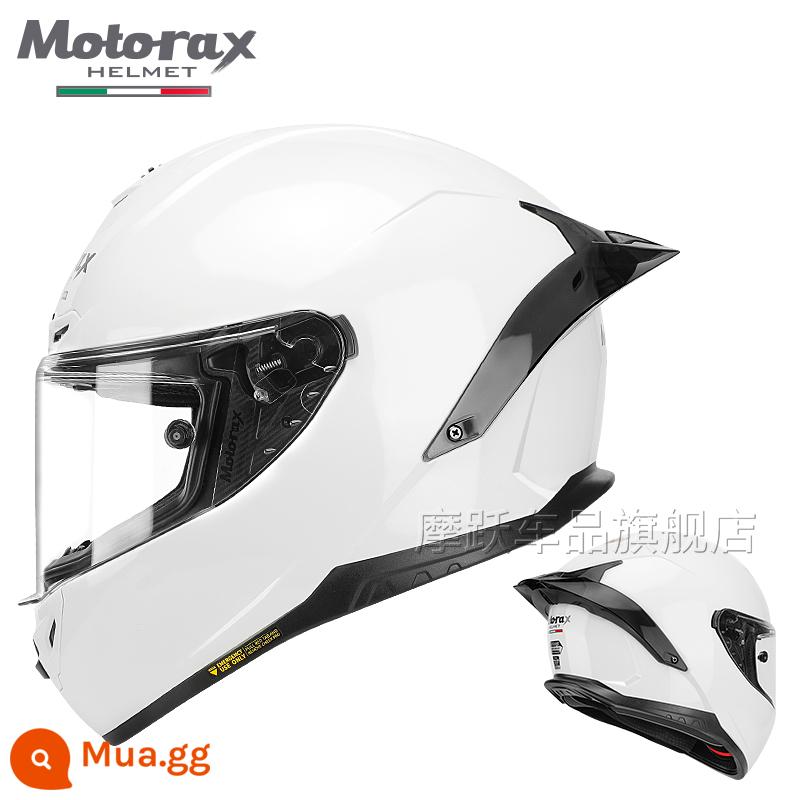 MOTORAX Morex R50S Một Đầu Máy Xe Lửa Mũ Bảo Hiểm Full Mũ Bảo Hiểm Nam Nữ Đuôi Lớn Gió Xuân Xe Bốn Mùa - Màu trắng ngọc trai [đuôi đen]