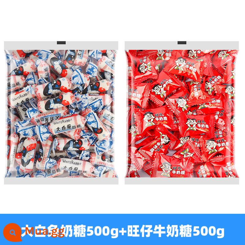 Kẹo Sữa Thỏ Trắng 500G Số Lượng Lớn Guanshengyuan Chính Hãng Kẹo Năm Mới Đồ Ăn Nhẹ Năm Mới Cưới Kẹo Kẹo Cưới - Kẹo Sữa Thỏ Trắng 500g+Kẹo Sữa Wangzai 500g