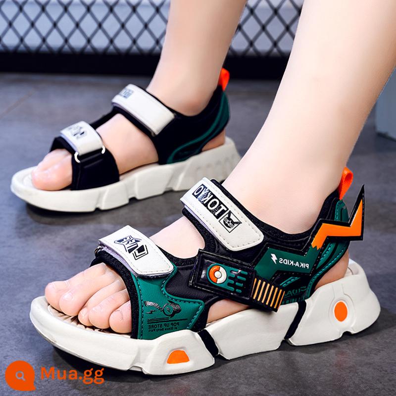 Giày sandal bé trai mùa hè mới 2023 giày đi biển thể thao trẻ em cỡ lớn đế mềm bé trai dép chống trượt và dép đi trong nhà mùa hè - Be