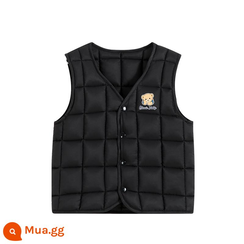 Phân loại quần áo cotton trẻ em mùa đông nam và cô gái dày vest ấm card cho bé - Áo vest đen đẹp trai