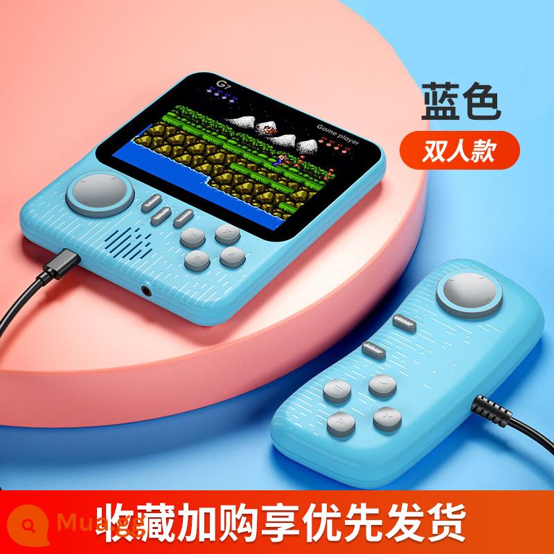 Máy chơi game cầm tay HKII 2022 mới SUP cầm tay đôi màn hình lớn Tetris cổ điển hoài cổ dành cho trẻ em mini arcade mini máy du lịch nhỏ kiểu cũ bạn trai thời thơ ấu - Bảng điều khiển cầm tay G7 [Xanh dương]★Đôi/Mỏng và Nhẹ 666 trong một