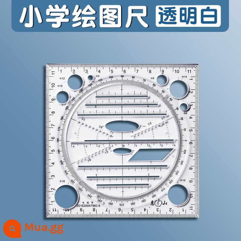 Jelly thước vẽ đa chức năng trường tiểu học và trung học học sinh trung học có thể xoay hàm toán học thước hình hình học bộ thước tam giác thước parabol hình elip bộ thước đo góc la bàn vẽ hình tròn mẫu trong suốt - Thước vẽ tiểu học/trong suốt 1 cái