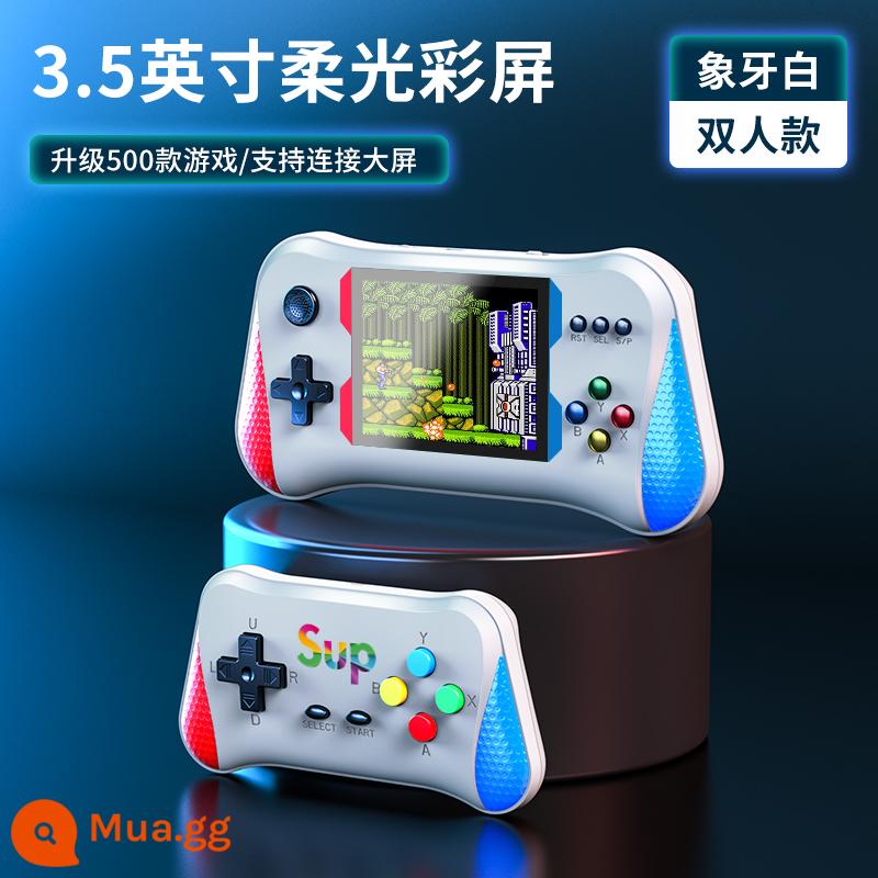 2022 MỚI SUP PALM PALL NEOSTALGIC Game Console Tuổi thơ Retro cổ điển Khối Nga Super PSP di động nhỏ FC Double Double Handheld 21 Game Machine Machine Double -pair Battle - ★Màn hình ngang 3,5 inch 500 trong 1 ★Mẫu kép màu trắng + cáp AV 3m