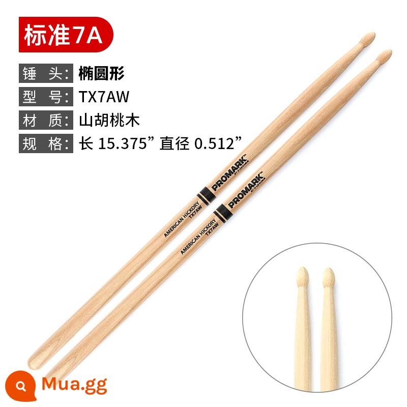 Làm đẹp Dadrio Drum Promark Gỗ Gỗ rắn 7A5A5B Kệ chuyên nghiệp Trống Trống Búa búa búa - TX7AW (tiêu chuẩn 7A, đầu búa hình bầu dục)