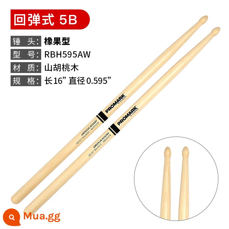 Làm đẹp Dadrio Drum Promark Gỗ Gỗ rắn 7A5A5B Kệ chuyên nghiệp Trống Trống Búa búa búa - RBH595AW (đầu búa bật lại, hình quả sồi)