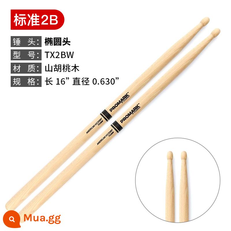 Làm đẹp Dadrio Drum Promark Gỗ Gỗ rắn 7A5A5B Kệ chuyên nghiệp Trống Trống Búa búa búa - TX2BW (tiêu chuẩn 2B, đầu búa hình bầu dục)