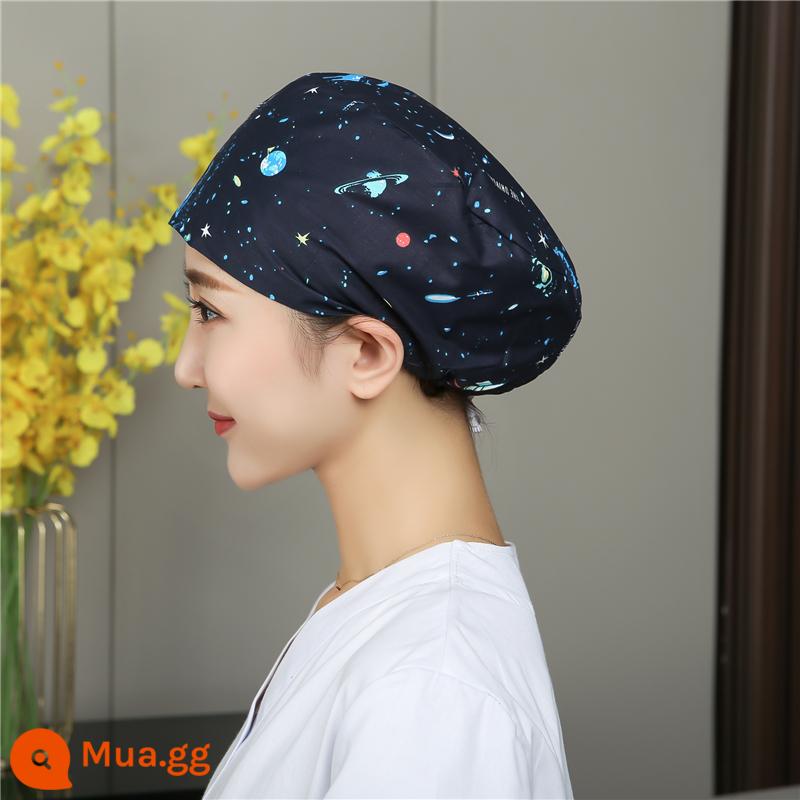 Mũ phòng mổ nữ cotton mũ y tá giam hóa trị bao đầu mũ phòng khám nha khoa bác sĩ làm việc mũ nam - Khóa điều chỉnh giữa các vì sao sợi polyester