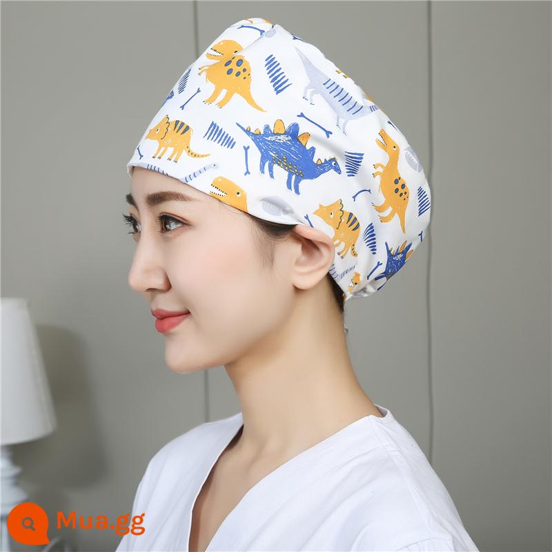 Mũ phòng mổ nữ cotton mũ y tá giam hóa trị bao đầu mũ phòng khám nha khoa bác sĩ làm việc mũ nam - Khóa điều chỉnh khủng long lớn