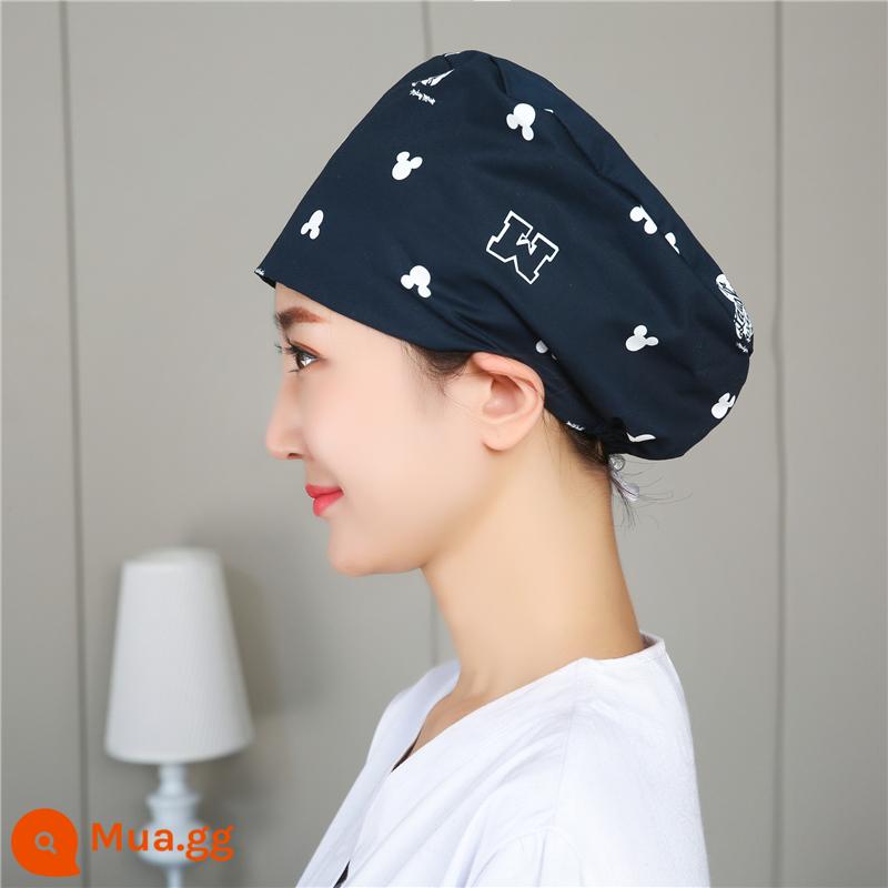 Mũ phòng mổ nữ cotton mũ y tá giam hóa trị bao đầu mũ phòng khám nha khoa bác sĩ làm việc mũ nam - M Mickey điều chỉnh khóa sợi polyester