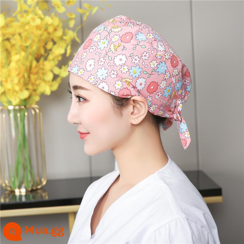 Mũ phòng mổ nữ cotton mũ y tá giam hóa trị bao đầu mũ phòng khám nha khoa bác sĩ làm việc mũ nam - hoa dưa hấu đỏ