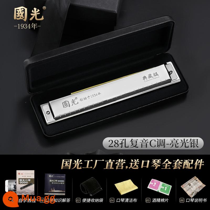 Thượng Hải Guoguang Thương hiệu Douqin Hiệu suất chuyên nghiệp Cấp 28 Horcho Yin Yin Yin Yin Senki 24 -Hố giải trí C - [Cấp độ hiệu suất] Bạc sáng đa âm 28 lỗ [có ký hiệu phiên âm] + tài liệu học tập