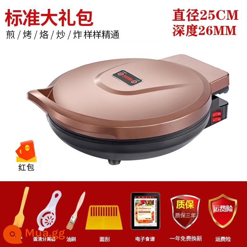 Chảo nướng điện gia đình làm nóng 2 mặt chảo làm bánh pancake mới tự động tắt nguồn máy làm bánh pancake làm sâu và phóng to nhỏ - Gói quà tiêu chuẩn đai vàng phong phú 25 mới