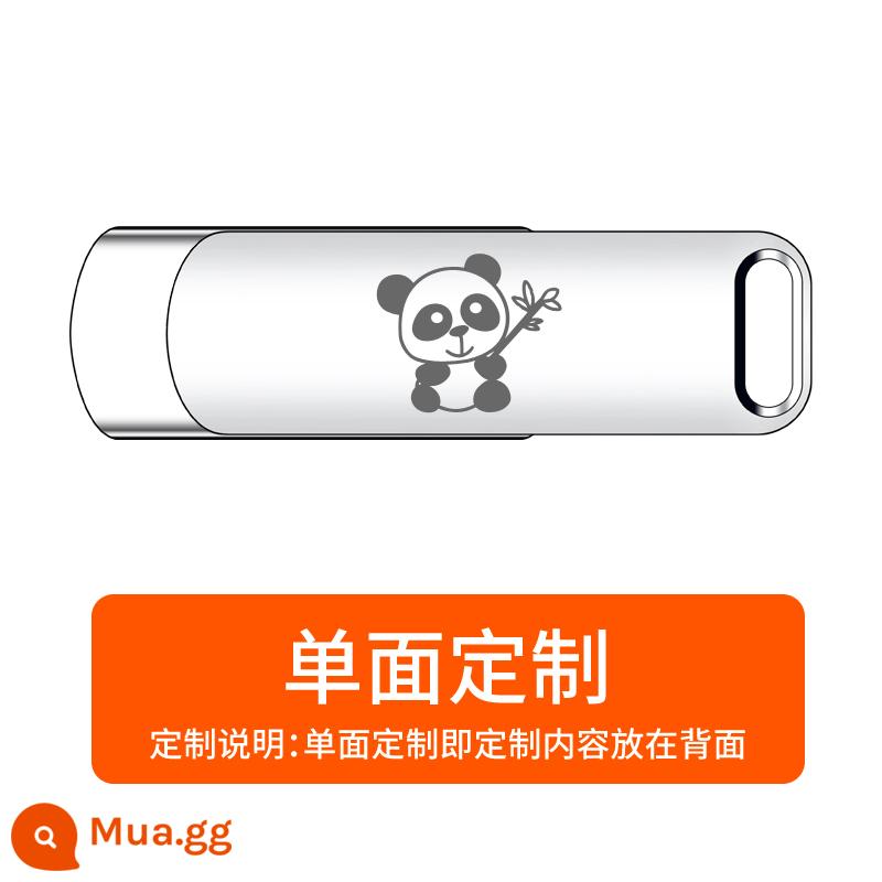 banq U đĩa 64g USB3.0 máy tính tốc độ cao trên ô tô sử dụng kép USB chính hãng có chữ tùy chỉnh LOGO cá tính kim loại sáng tạo nữ sinh viên dễ thương miễn phí vận chuyển di động phiên bản văn phòng kinh doanh ổ đĩa flash 64g - Tùy chỉnh một mặt