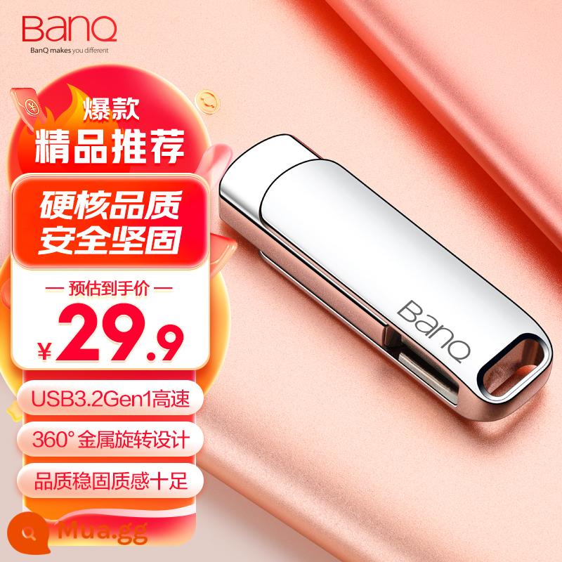 banq U đĩa 64g USB3.0 máy tính tốc độ cao trên ô tô sử dụng kép USB chính hãng có chữ tùy chỉnh LOGO cá tính kim loại sáng tạo nữ sinh viên dễ thương miễn phí vận chuyển di động phiên bản văn phòng kinh doanh ổ đĩa flash 64g - Phiên bản tiêu chuẩn chính thức