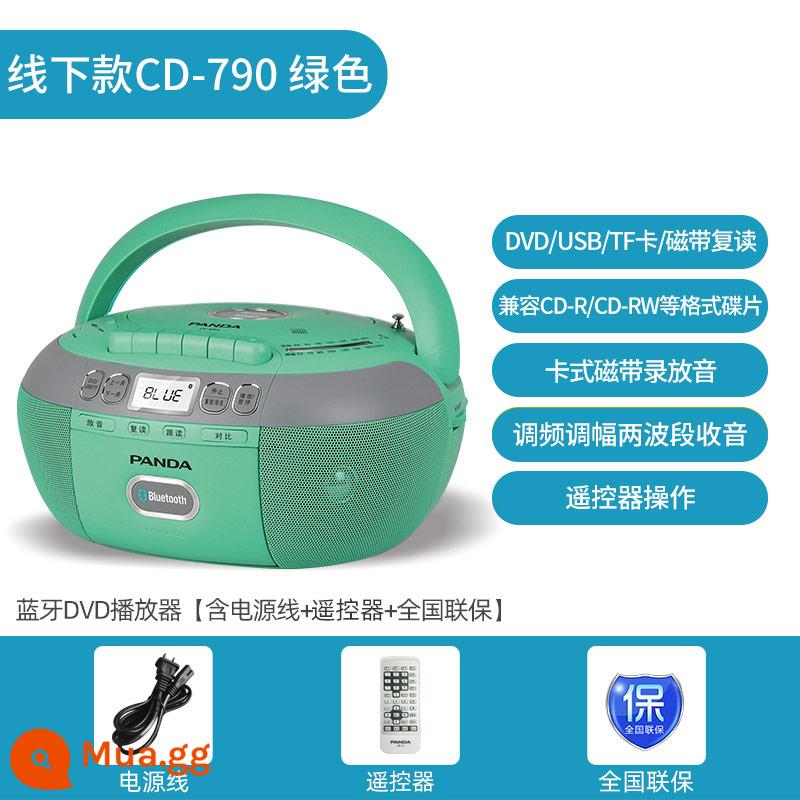 Máy ghi âm tất cả trong một băng Panda CD-107cd máy nghe băng cassette gia đình phong cách cổ điển hoài cổ - Flagship Green [Bluetooth CD/DVD/Băng ghi âm/Ghi âm/Lặp lại/Kết nối với TV]