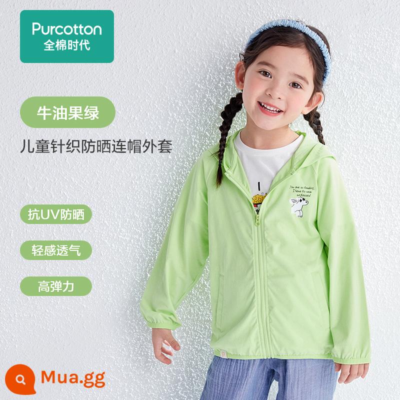 Thời đại cotton quần áo trẻ em chống nắng trẻ em quần áo nhẹ và thoáng khí áo khoác mùa hè bé gái da bé quần áo bé trai cao cấp - quả bơ xanh