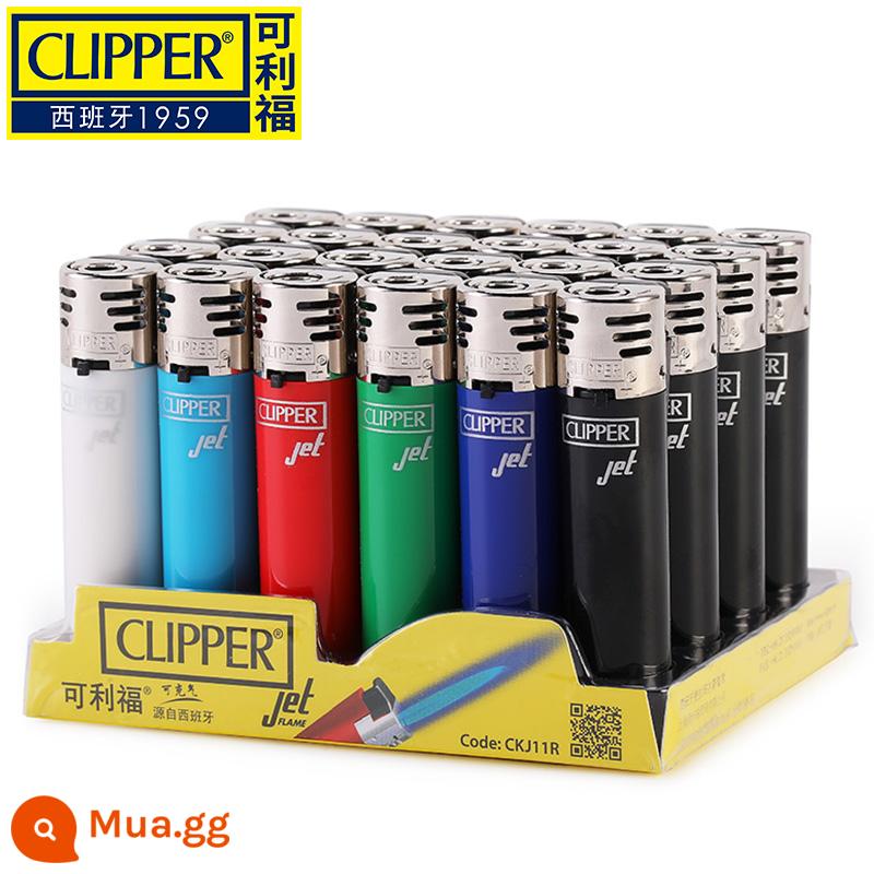 Clipper Tây Ban Nha Clifford bật lửa chống gió bơm hơi bền dành cho nam in ấn tùy chỉnh một lần - (Chống gió) 24 miếng màu trơn