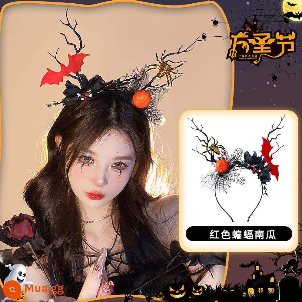 Halloween mũ đội đầu hình ảnh ngộ nghĩnh đạo cụ cos phụ kiện cài áo dạ quang tóc vòng tóc trang trí phụ kiện tóc tóc vòng - bí ngô dơi đỏ