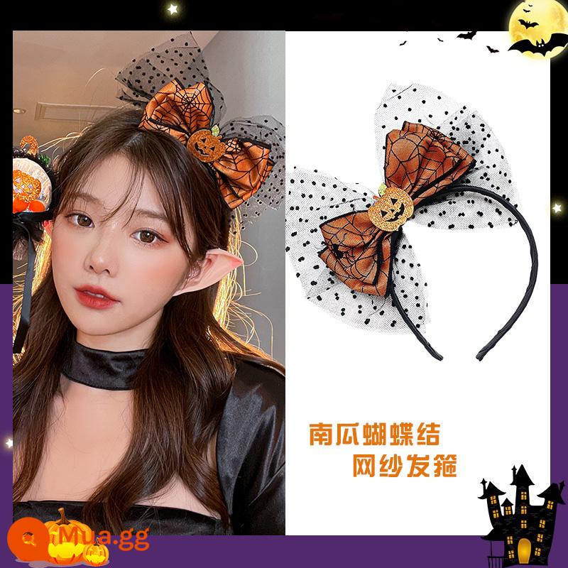 Halloween mũ đội đầu hình ảnh ngộ nghĩnh đạo cụ cos phụ kiện cài áo dạ quang tóc vòng tóc trang trí phụ kiện tóc tóc vòng - Băng đô hình nơ bí ngô